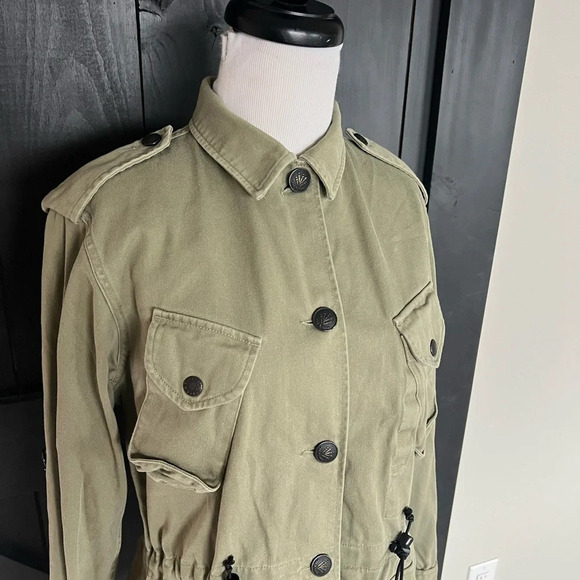 Rag & Bone O’Hara Cargo Utility Jacket Army Green Military Casual Women’s 2 - Picture 4 of 14